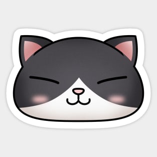 Cute Tuxedo Cat Face Sticker